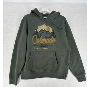 State of Mine Colorado Hoodie Men‎ Size Large Green Graphic State Sweatshirt